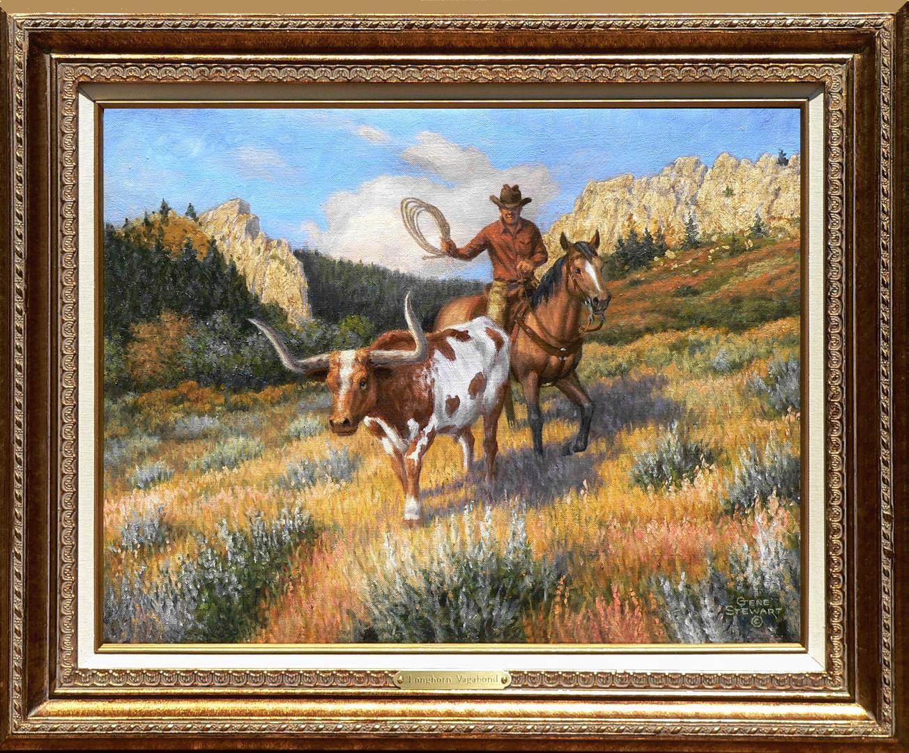 "Longhorn Vagabond" oil painting